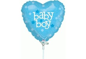 MICRO - HEART Baby Boy Glittering - 9inch - Betallic
