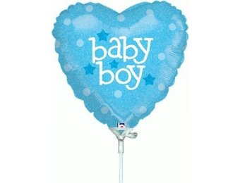 MICRO - HEART Baby Boy Glittering- 9inch- Betallic -10 ct