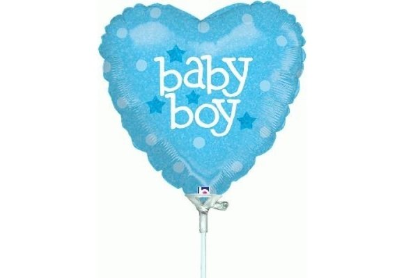 MICRO - HEART Baby Boy Glittering - 9inch - Betallic