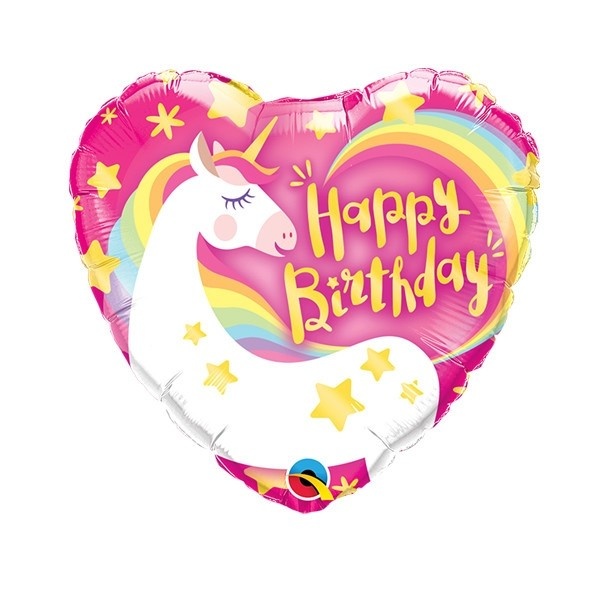 MICROFOIL - HEART Birthday Magical Unicorn - 9 inch - Anagram