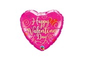MICRO - HEART Gold Script Valentine - Fuchsia - 9 inch - Qua