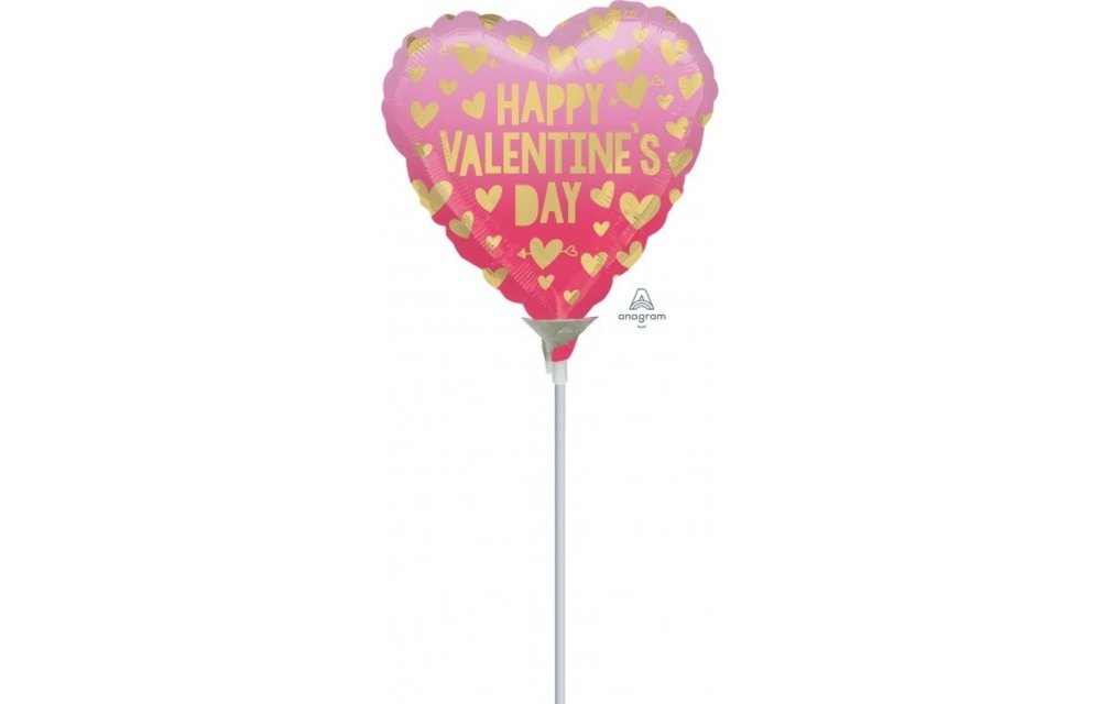 MICROFOIL - HEART Valentine's Day - Pink Ombre - 9 inch - Anagram - VOL