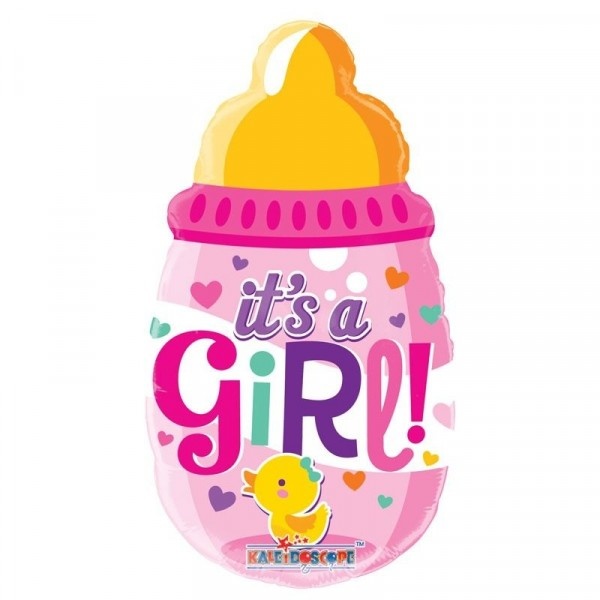 14"/35cm - Baby Bottle Girl - zelfsluitend incl.stick