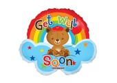 14"/35cm - Get Well Soon Rainbow - zelfsluitend incl.stick