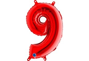 Cijfer Mini Red 9 - GRABO - 14 inch