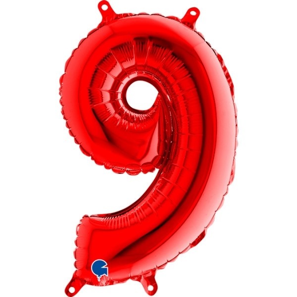 Cijfer Mini Red 9 - GRABO - 14 inch