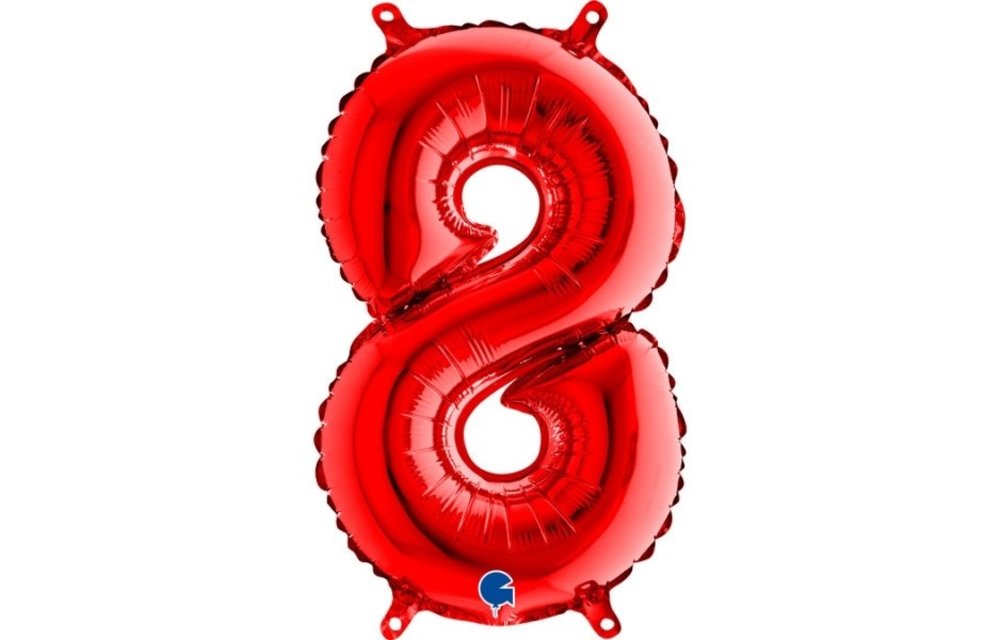 Cijfer Mini Red 8 - GRABO - 14 inch