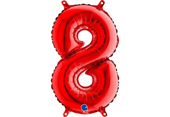 Cijfer Mini Red 8 - GRABO - 14 inch