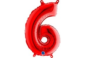 Cijfer Mini Red 6 - 14"/36cm zelfsluitend
