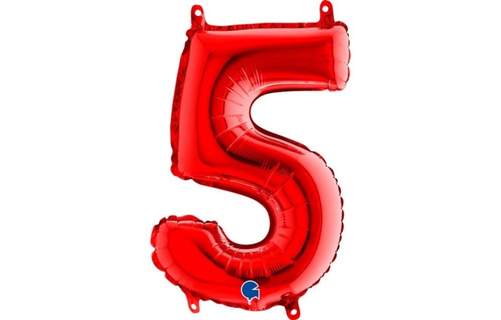 Cijfer Mini Red 5 - GRABO - 14 inch