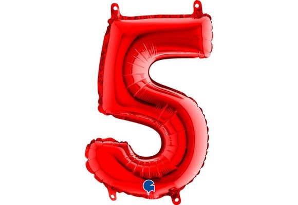 Cijfer Mini Red 5 - GRABO - 14 inch