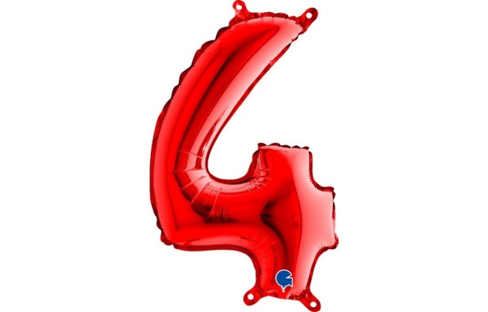 Cijfer Mini Red 4 - GRABO - 14 inch