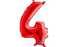 Cijfer Mini Red 4 - GRABO - 14 inch
