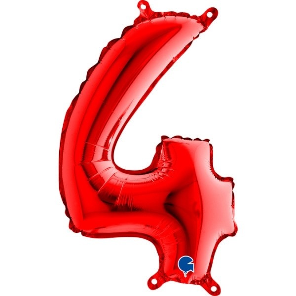 Cijfer Mini Red 4 - GRABO - 14 inch