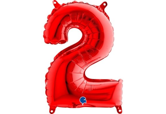 Cijfer Mini Red 2 - 14"/36cm zelfsluitend