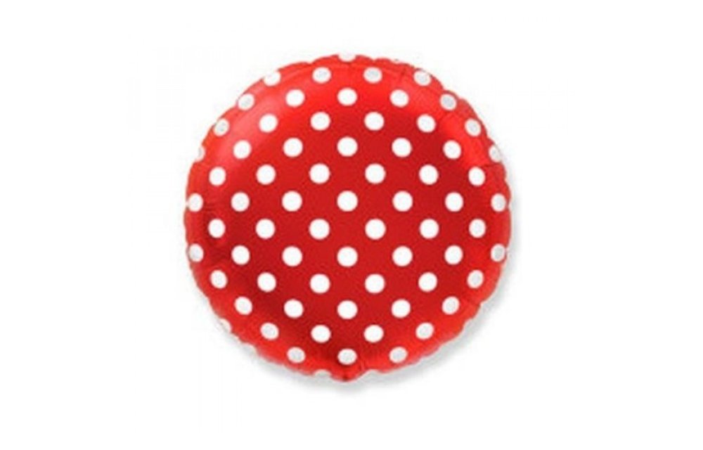 Round - Polka Dots Red - 18 inch - Flex