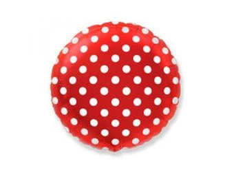 SALE > Round - Polka Dots Red - FX 18"/45cm