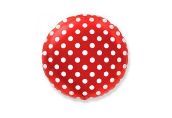 SALE > Round - Polka Dots Red - 18 inch - Flex