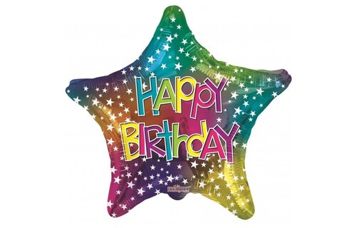 Star - Happy Birthday Multicolour - 18 inch - Kaleidoscope