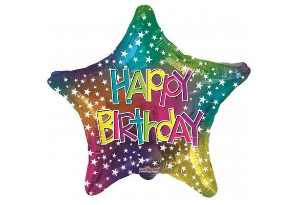 Star - Happy Birthday Multicolour - 18 inch - Kaleidoscope