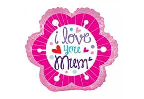SALE > I Love You Mum Pink Flower - K18"