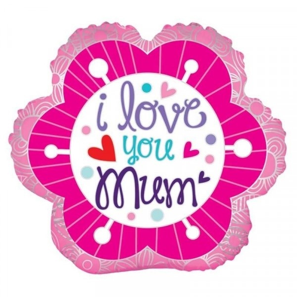 I Love You Mum Pink Flower - 18 inch - Kaleidoscope