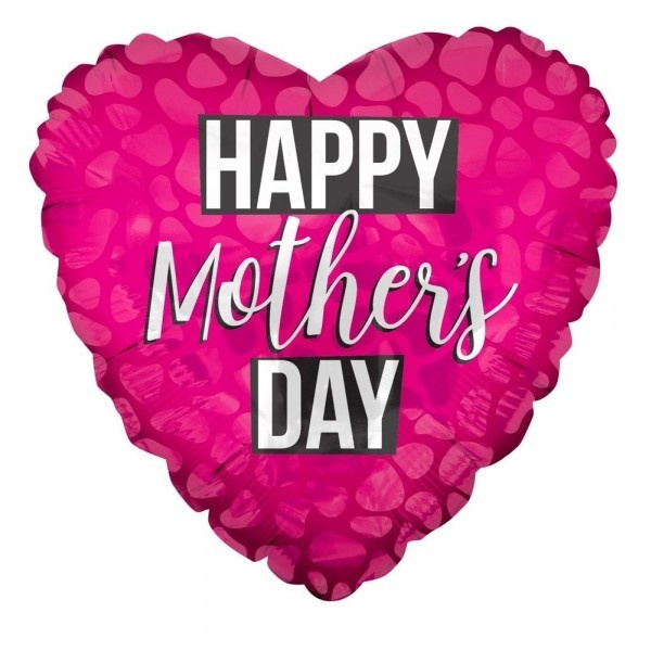 Heart Happy Mother's Day Fuchsia - K18"