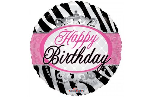 Birthday Zebra Print - K18"