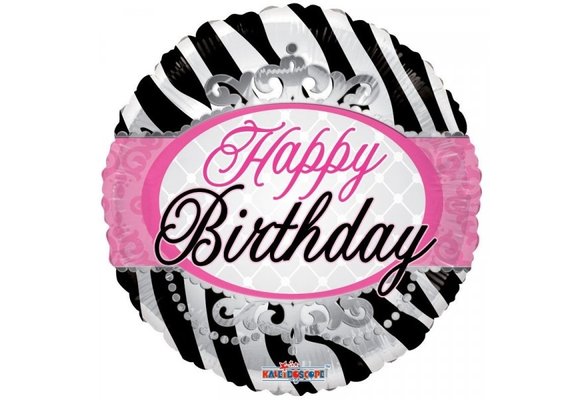 Birthday Zebra Print - K18"