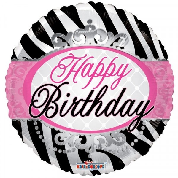Birthday Zebra Print - K18"