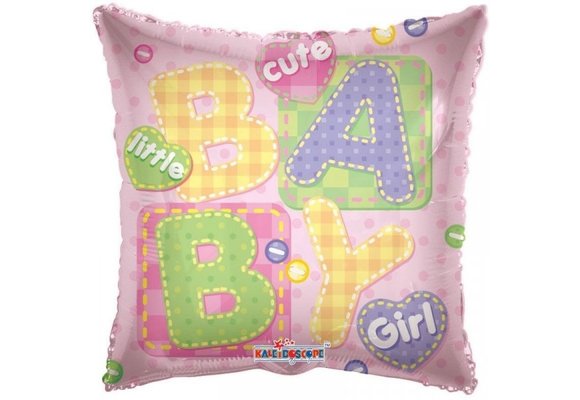 SALE > Pillow - Baby Girl Big Letters - 18 inch-Kaleidoscope