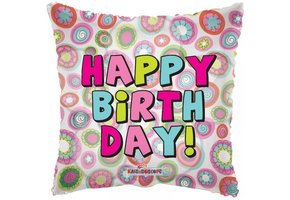 Pillow - Birthday Circle & Flowers - K18"