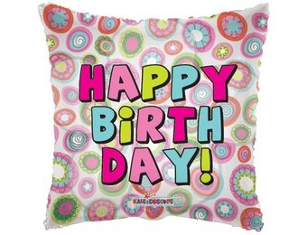 Pillow - Birthday Circle & Flowers - K18"