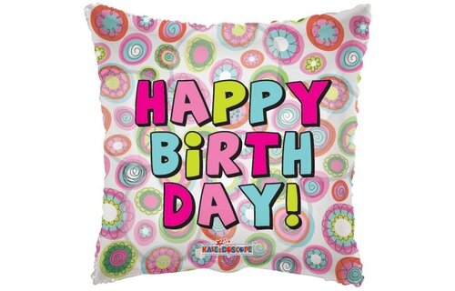 Pillow - Birthday Circle & Flowers - K18"