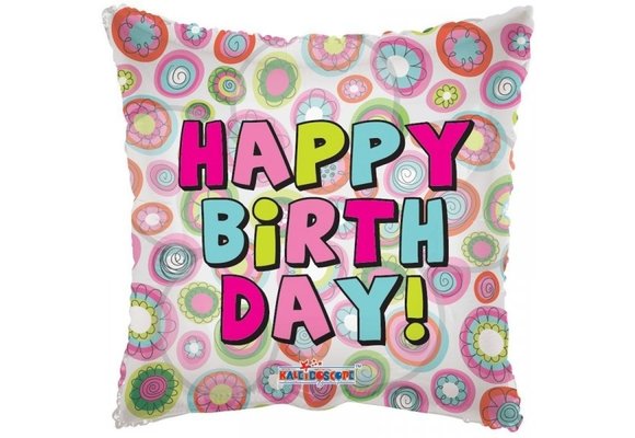 Pillow - Birthday Circle & Flowers - K18"