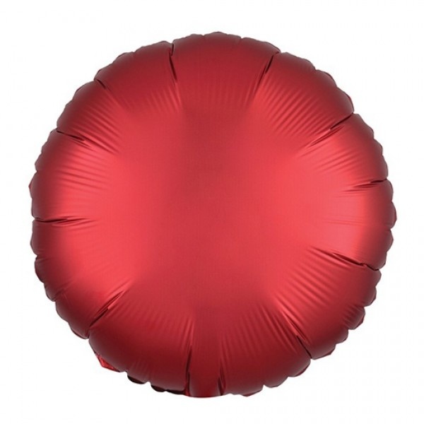 Round - Satin Luxe Sangria Red -18 inch - Anagram