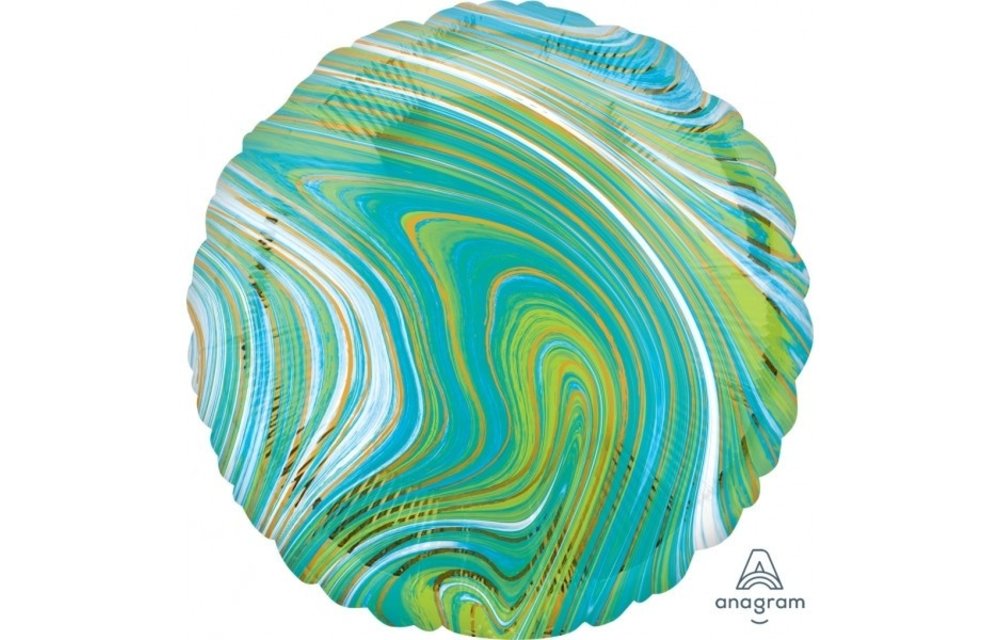 SALE > Round - Marblez Blue Green - 18 inch - Anagram - 2 stuks