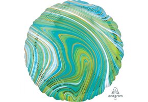 SALE > Round - Marblez Blue Green - A18"/45cm - 2 stuks