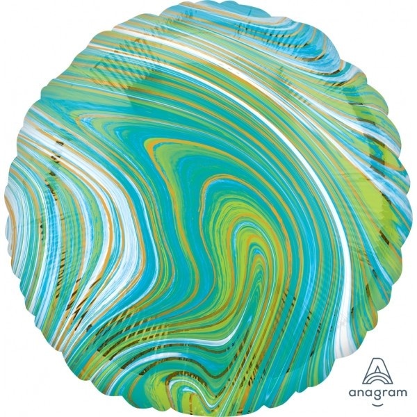 SALE > Round - Marblez Blue Green - A18"/45cm - 2 stuks