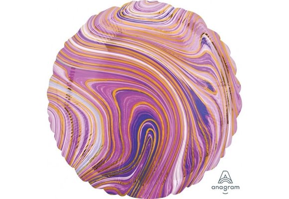 SALE > Round - Marblez Purple - A18"/45cm - 2 stuks
