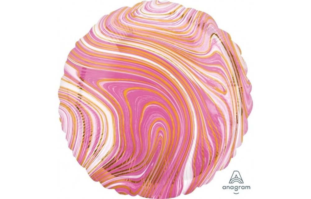 SALE > Round - Marblez Pink - 18 inch - Anagram - 2 stuks