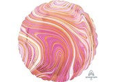 SALE > Round - Marblez Pink - A18"/45cm - 2 pcs