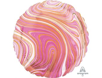 SALE > Round - Marblez Pink - A18"/45cm - 2 pcs