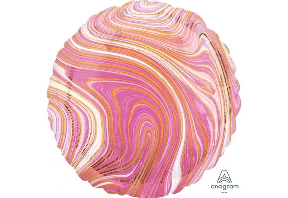 SALE > Round - Marblez Pink - 18 inch - Anagram - 2 stuks.