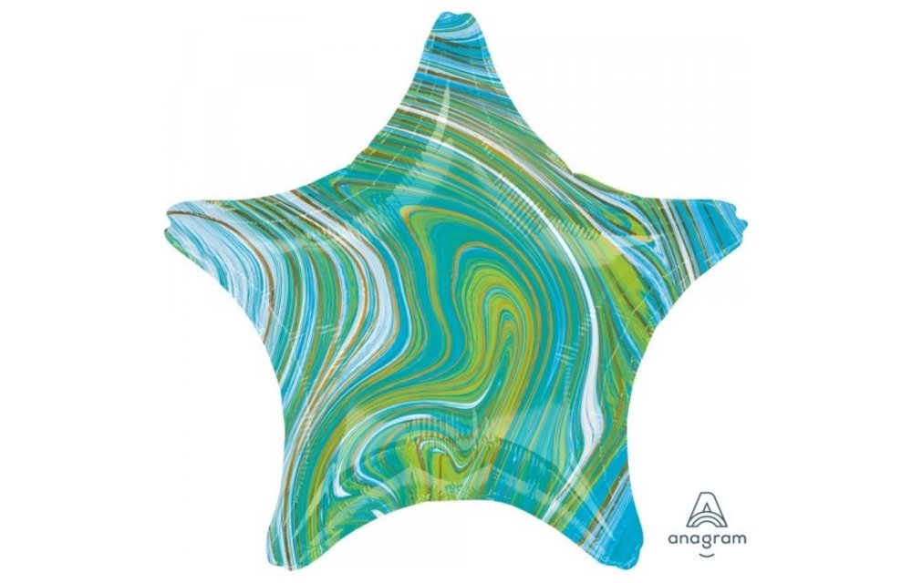 SALE > Star - Marblez Blue Green - 18 inch - Anagram - 2 stuks