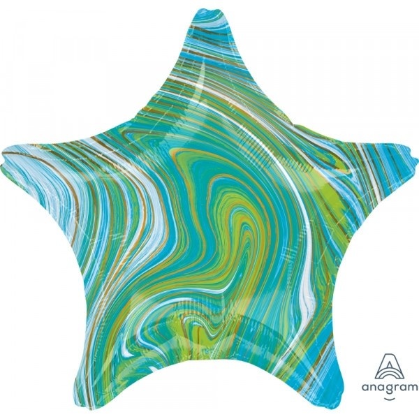 SALE > Star - Marblez Blue Green - 18 inch - Anagram - 2 stuks