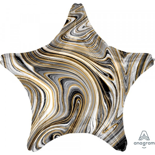 SALE > Star - Marblez Black - A18"/45cm - 2 pcs