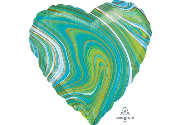 SALE > Heart - Marblez Blue Green - 18 inch - Anagram - 2 st