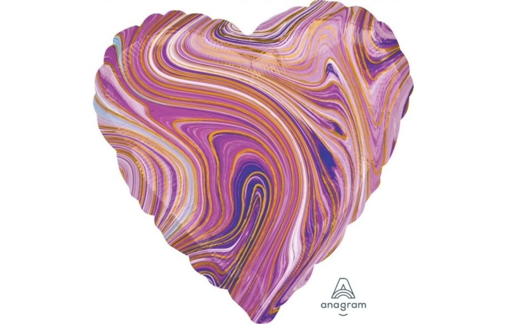 SALE > Heart - Marblez Purple - 18 inch - Anagram - 2 stuks.