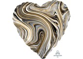 SALE > Heart - Marblez Black A18"/45cm - 2 pcs